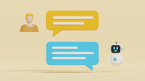 聊天机器人，与人工智能聊天。数字聊天机器人。人类问机器人。机器人对话。智能AI聊天机器人与人类交流。GPT的技术。三维演示图片下载