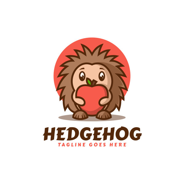 矢量插图刺猬吉祥物卡通风格。图片下载