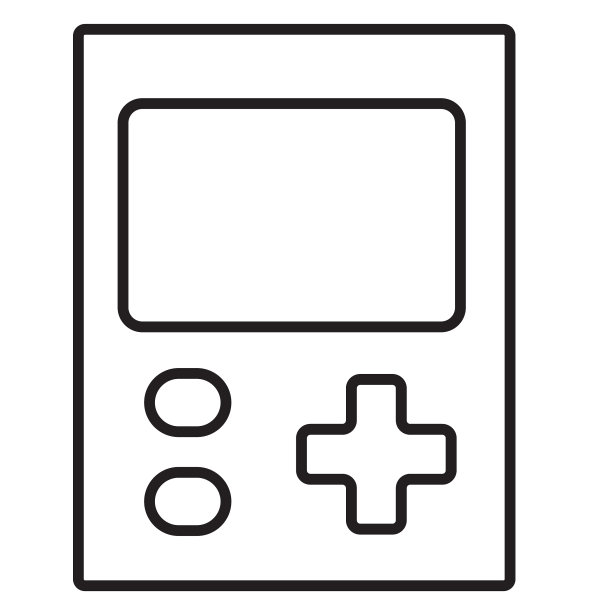 复古街机游戏，手持视频游戏，便携式控制器，细线图标，可编辑的笔画图片下载