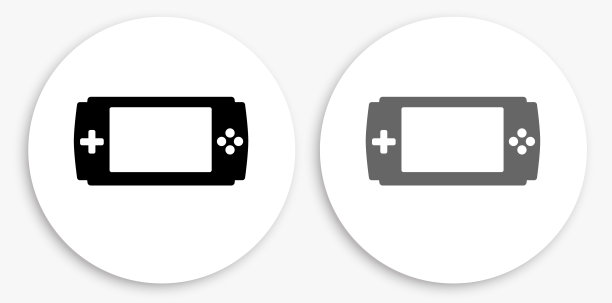 掌机游戏黑白圆形图标图片下载