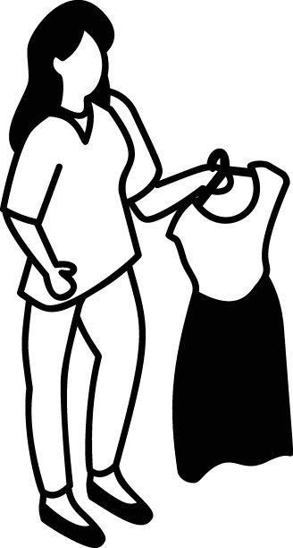 时装设计师等长概念，女装设计师或裁缝矢量图标设计，手工艺职业符号，爱好和艺术作品标志，创意人士股票插图图片下载