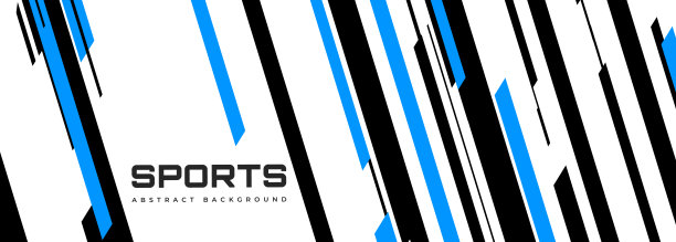 蓝色和黑色对角线的现代体育旗帜。图片下载