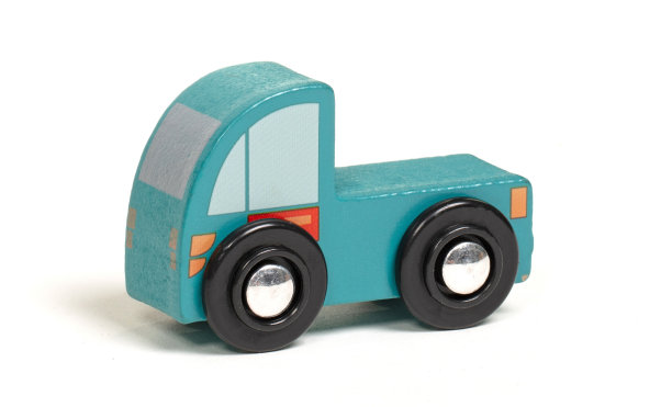 复古的木制玩具车孤立在白色图片下载