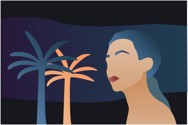 摘要女女少女美女人物头像轮廓暗阴花园仙女图标图案背景图片下载