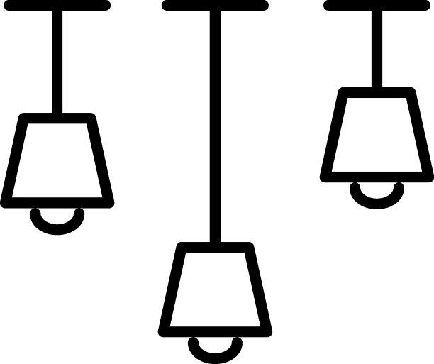 天花板上的吊灯矢量线标志。完美的网站，书籍，商店，商店。可编辑的笔画在极简主义的轮廓风格图片下载