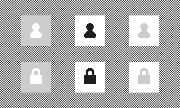 登录和密码图标集矢量插图。账户的象征。保护个人资料的概念。挂锁，用户签名。平面隔离透明的应用程序，界面，网页，ui, ux。矢量EPS 10。图片下载