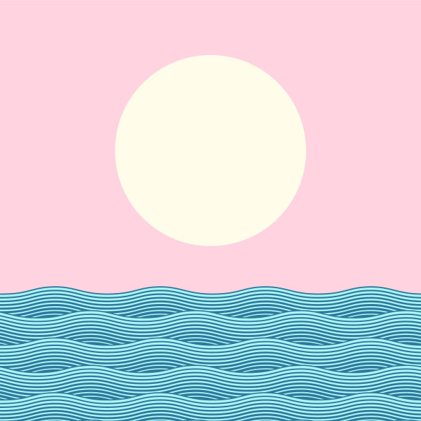 背景与海浪和日出图片下载