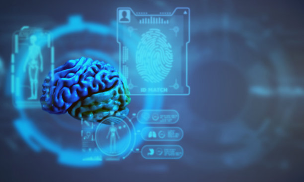 脑干细胞人体部分蓝色元素技术医疗保健健康指纹人体人体复制空间数字科学ai人工智能现代学习研究商业创新图片下载