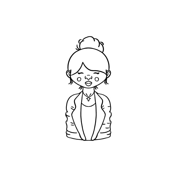 成功年轻女性的插图。画线图片下载