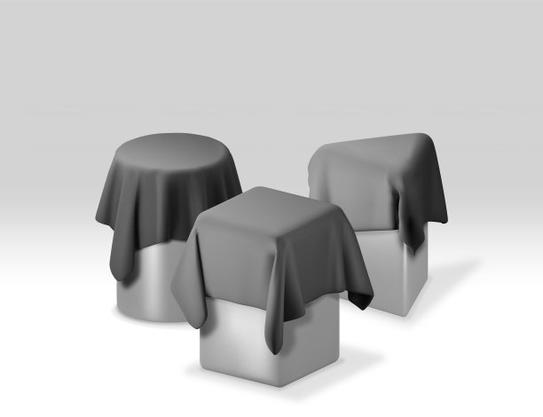 3D金讲台覆盖一块黑色丝绸图片下载