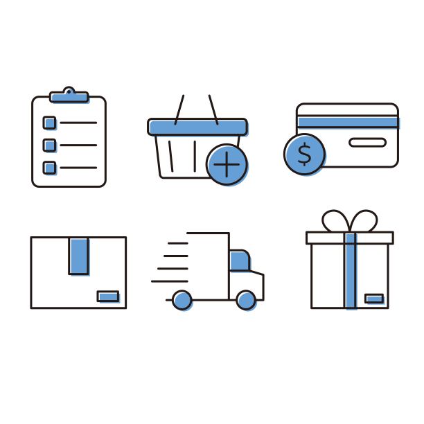 购物流程符号图标集图片下载