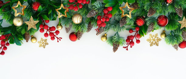 详细的创意工作与一个白色背景的冬季主题。图片下载