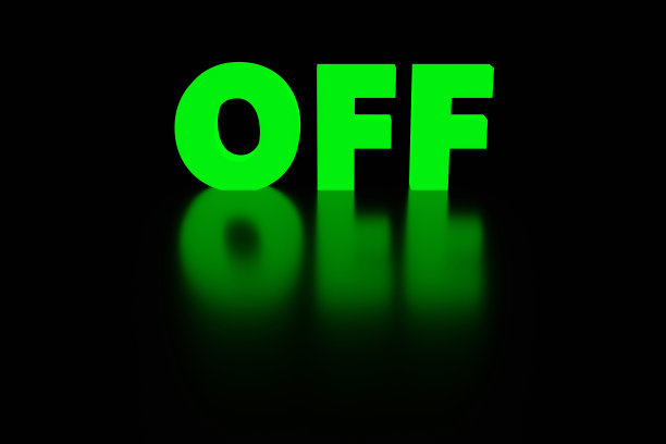 明亮的绿色玻璃风格标志Power Minimal概念3D渲染插图图片下载