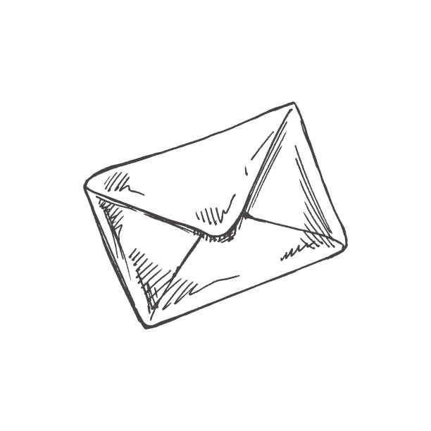 矢量手绘学校和办公用品插图。详细的复古风格信封草图。复古素描元素。回到学校。学校必备插图。桌面。图片下载