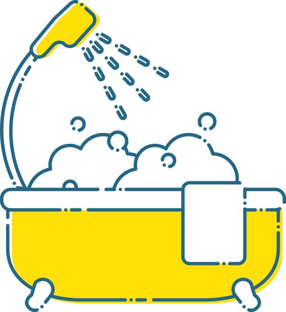 可爱的泡泡浴和淋浴插图/插图材料(矢量插图)图片下载