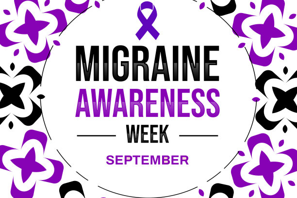 偏头痛意识周壁纸设计与彩色字体和形状图片下载