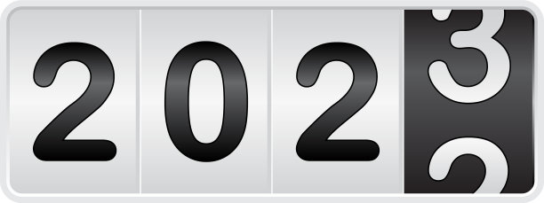 2023年新年背景装饰里程表数字计数器。图片下载