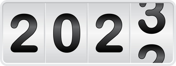 2023年新年背景装饰里程表数字计数器。图片下载