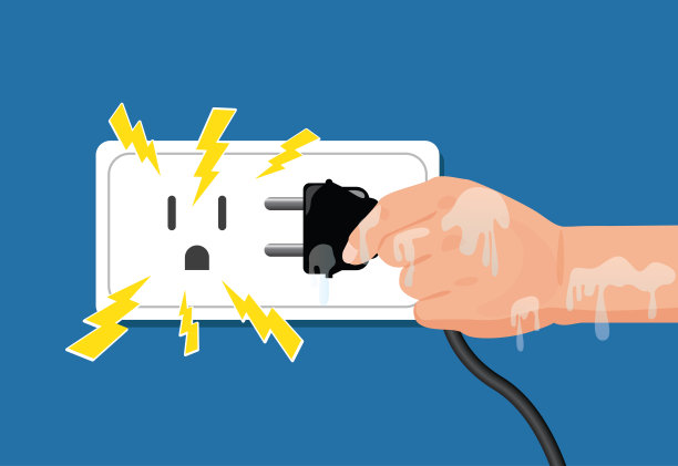 湿手插上电源，水有危险危及生命财产，安全第一图片下载