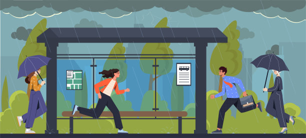 潮湿天气矢量概念图片下载