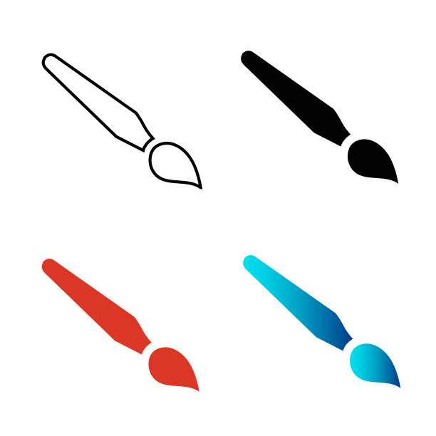 抽象油漆刷剪影插图图片下载