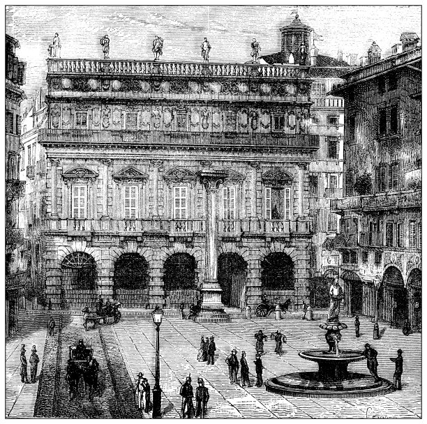 古董插图:维罗纳马菲宫图片下载