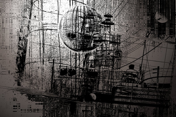 多次暴露于废弃的工业建筑图片下载