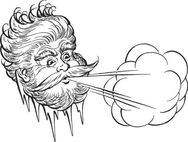 人呼吸冷空气的插图图片下载