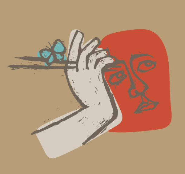 抽象的手和脸图片下载