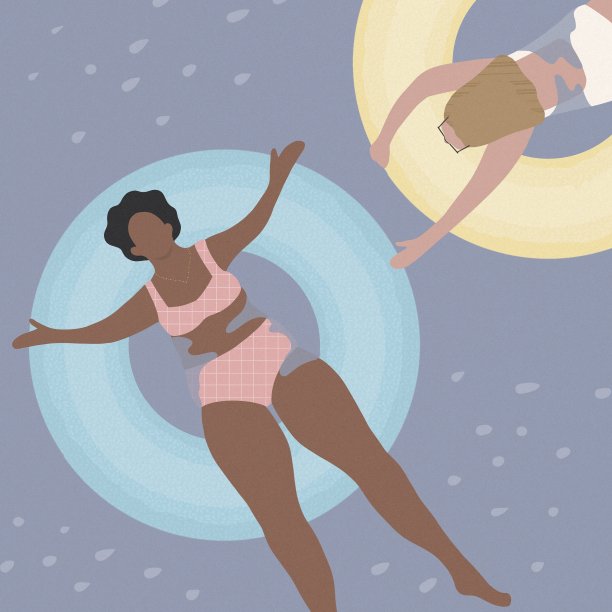 夏季聚会与放松的人在充气环图片下载