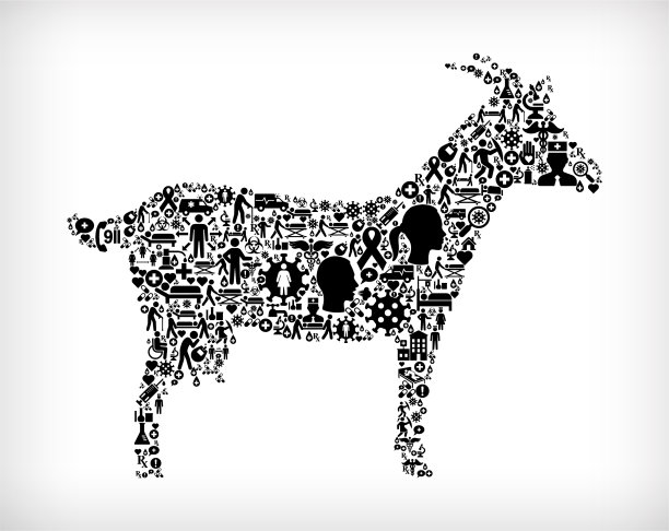 山羊流感冠状病毒图标模式图片下载