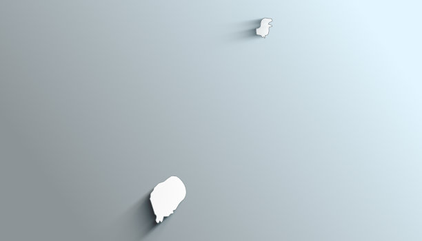 带阴影的现代彩色圣多美和普林西比地图图片下载