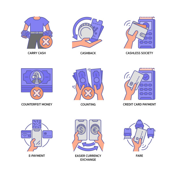 无现金社会图标集图片下载