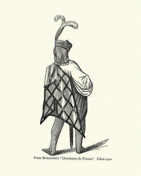 16世纪早期的男士时尚，羽毛帽，斗篷图片下载