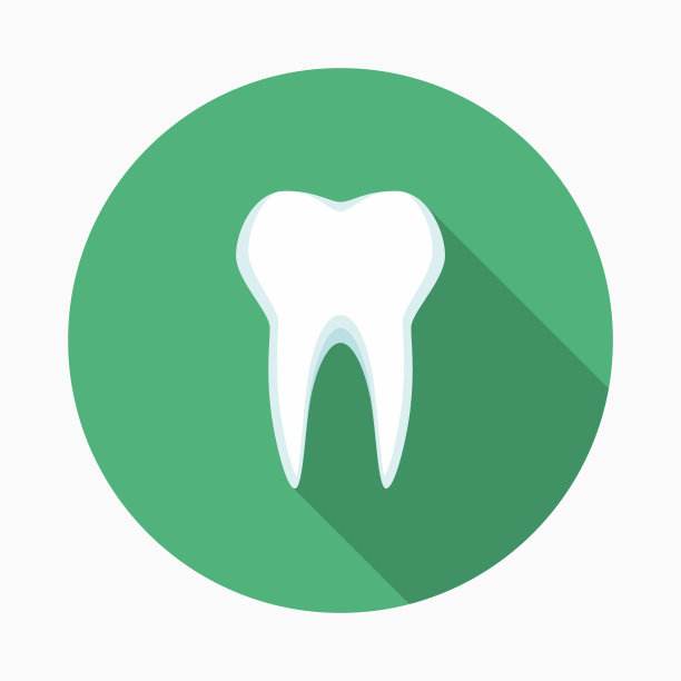 牙齿平面设计牙医图标与侧面阴影图片下载