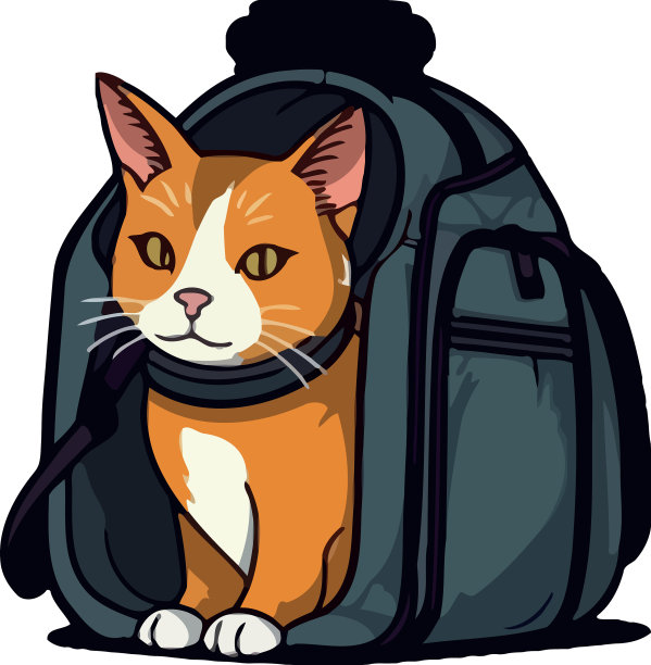 可爱的小猫在背包里冒险图片下载