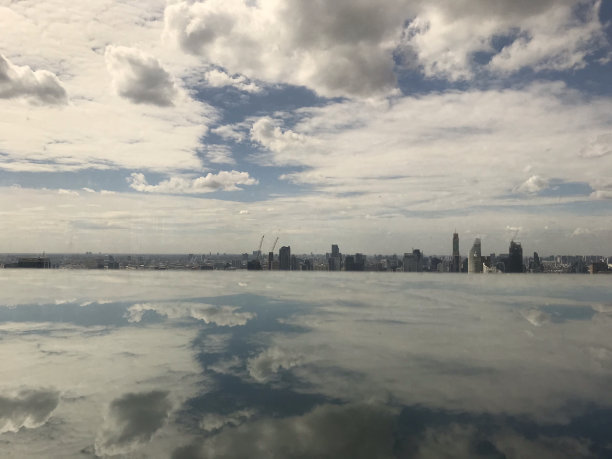 现代建筑摩天楼与天空的反射图片下载