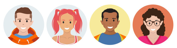 卡通人物头像图标集图片下载