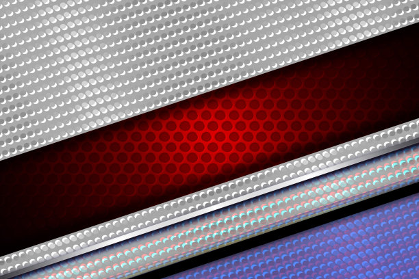 银色，红色和蓝色的金属几何公司背景。图片下载