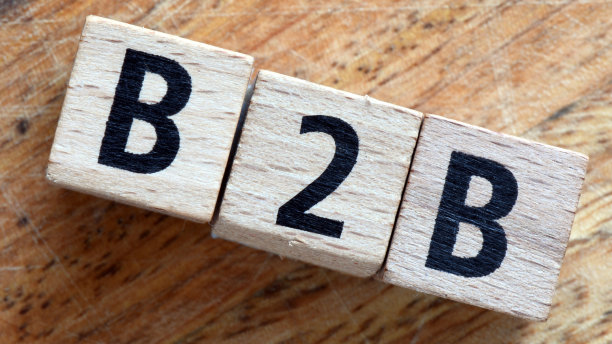 B2B字由木块排列。图片下载