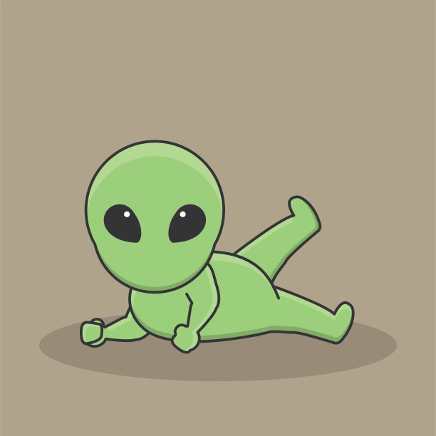 外星人宇航员星系宇宙太空机器人星际可爱的角色矢量图标卡通涂鸦图片下载