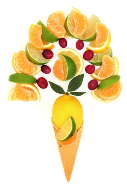 夏日梦幻柑橘果味甜筒图片下载