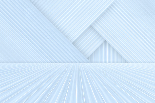 蓝白几何条纹背景，人工抽象空间，3D渲染。图片下载