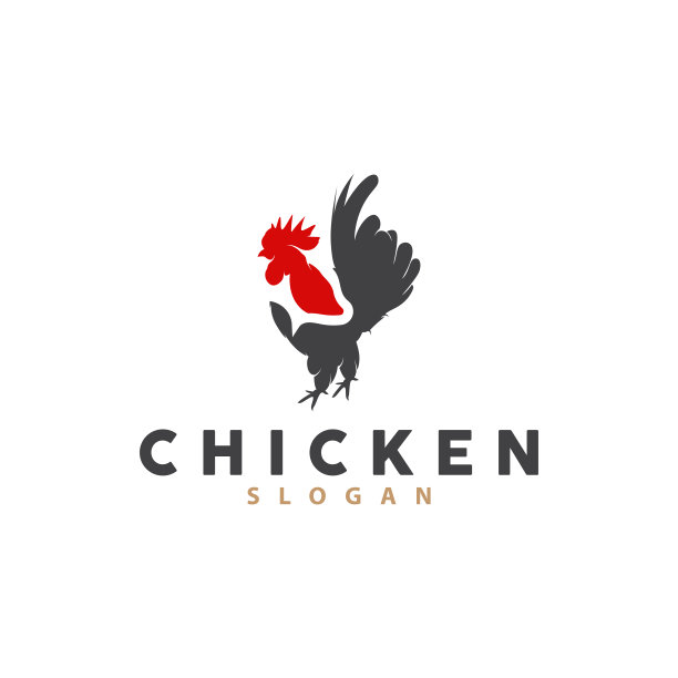 鸡的标志，烤鸡餐厅，农场矢量，简单的极简主义设计为餐厅食品业务图片下载