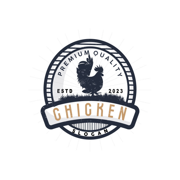 鸡的标志，烤鸡餐厅，农场矢量，简单的极简主义设计为餐厅食品业务图片下载
