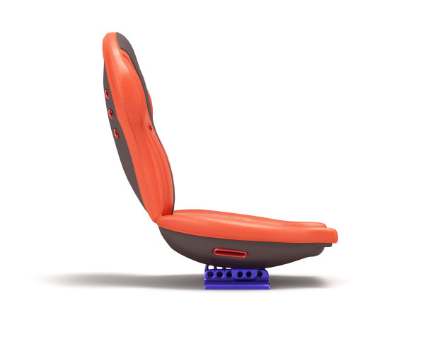 新跑车座椅右视图3d渲染白色与图片下载