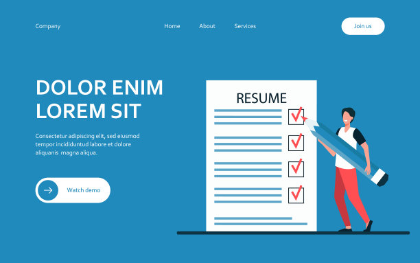 小男人正在为新的求职准备简历图片下载