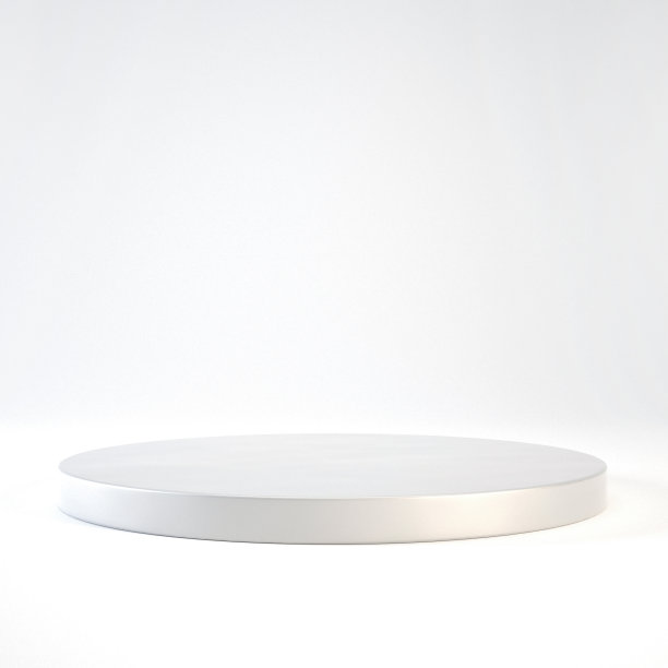空的讲台或基座显示在白色背景与圆柱支架概念3d渲染。图片下载