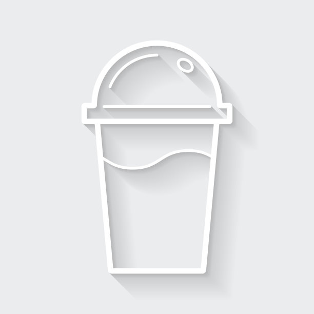 杯子圆顶。图标与空白背景上的长阴影-平面设计图片下载