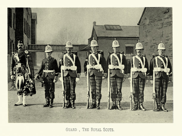 维多利亚时期英国陆军，皇家苏格兰卫队团，19世纪军装图片下载